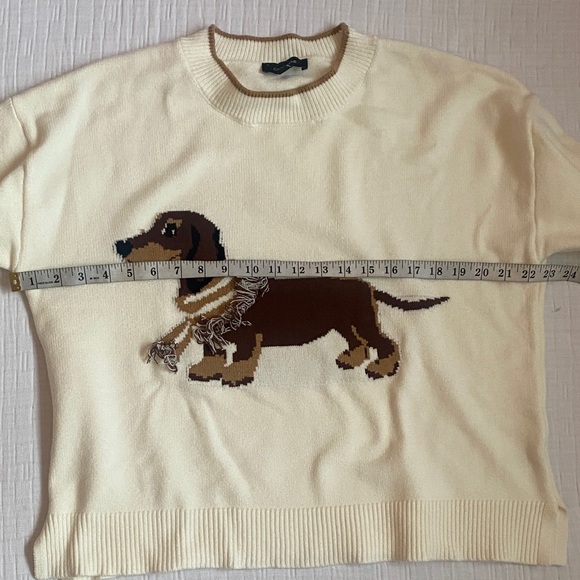 CALLIGRAPHIE Charming Cream Sweater with Dachshund Motif - Picture 7 of 10